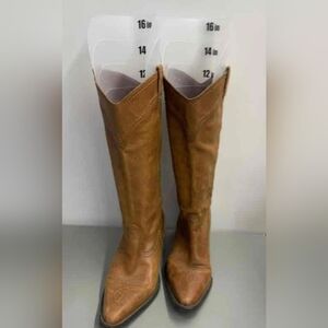 Dallas Designer Brazil Leather Cowboy Cowgirl brown Boots 9 M
